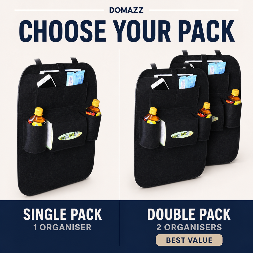 DOMAZZ Car Seat Organiser – Single & Double Pack