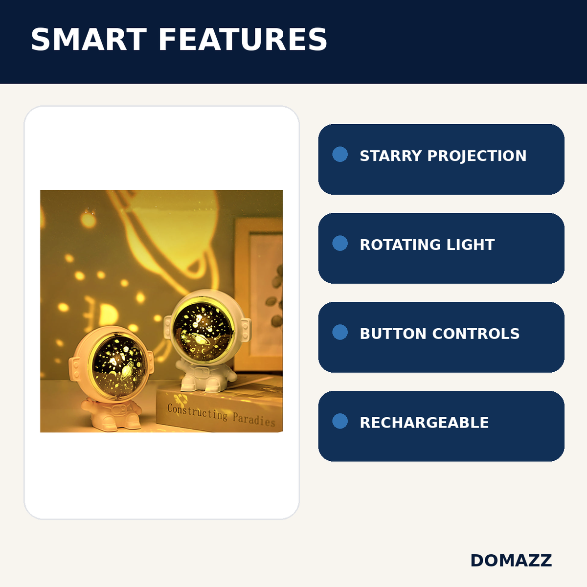 DOMAZZ Astronaut Galaxy Projector key features