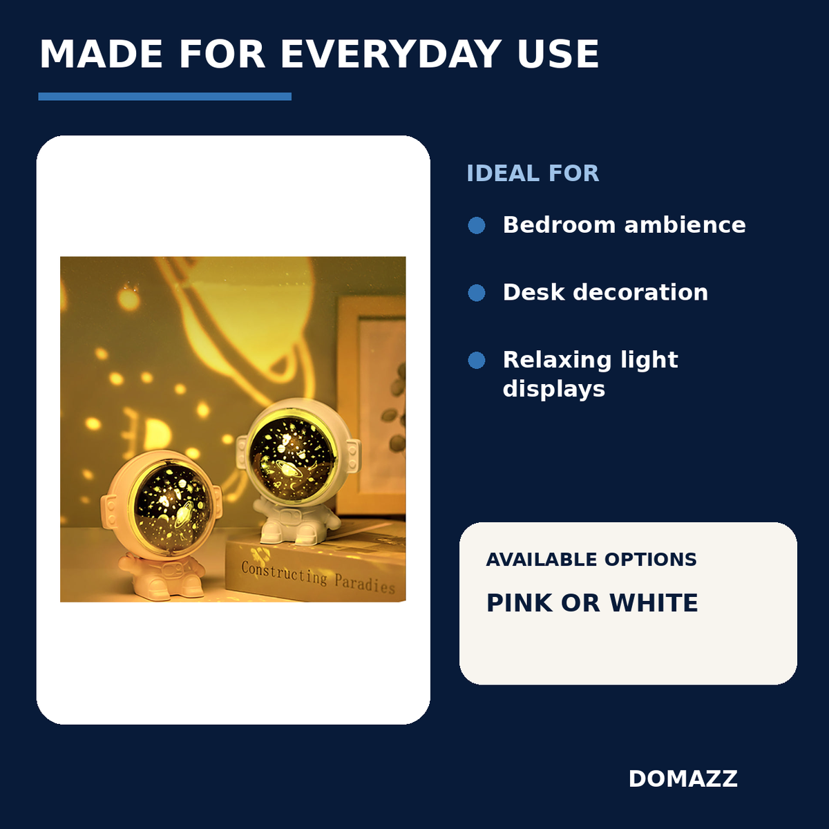 DOMAZZ Astronaut Galaxy Projector uses and available options
