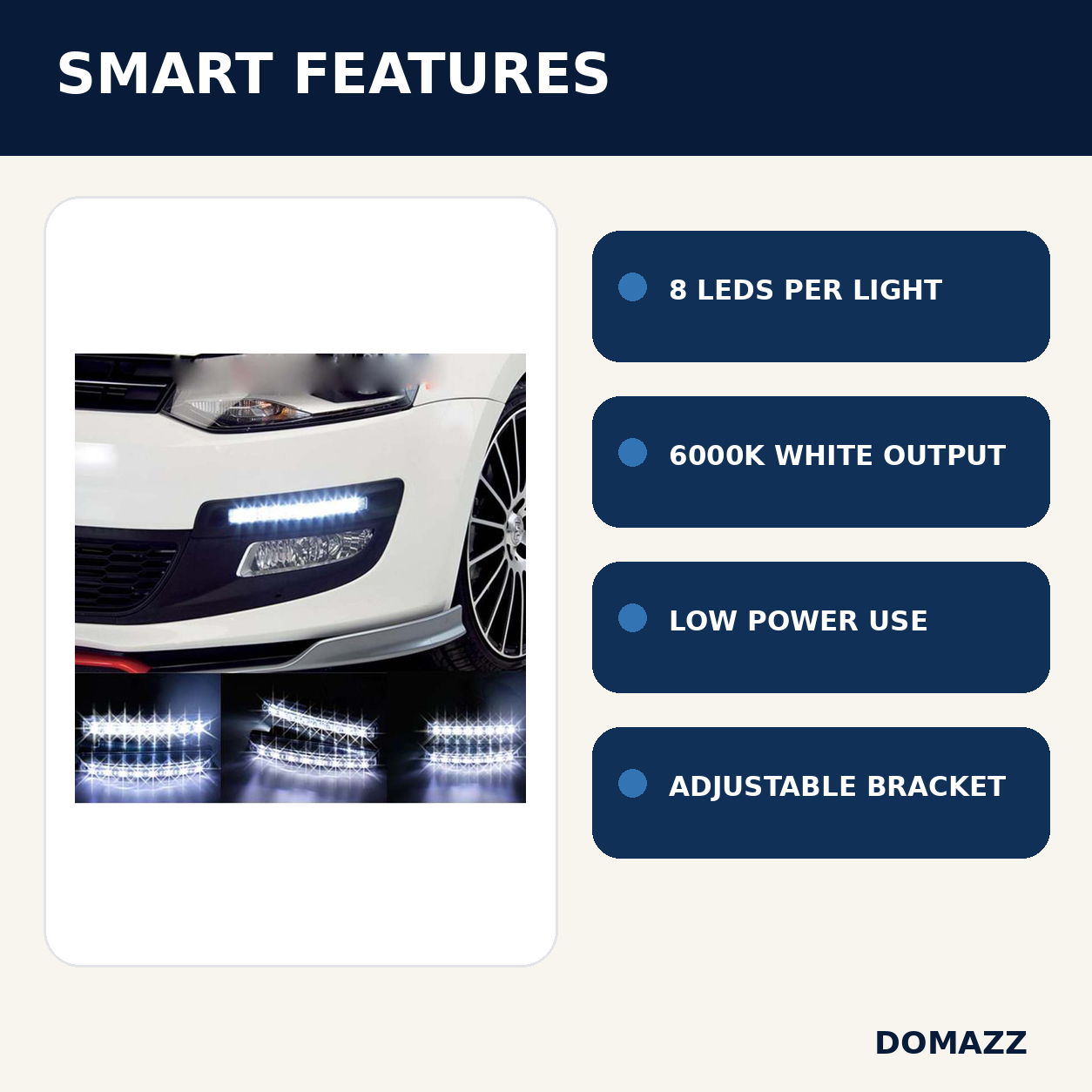 DOMAZZ Car LED Light key features