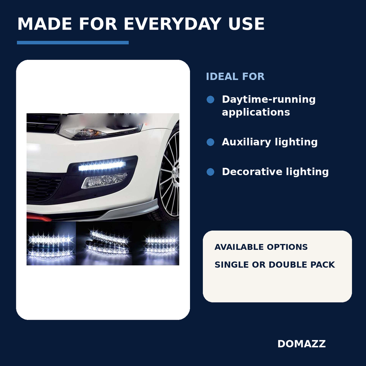 DOMAZZ Car LED Light uses and available options