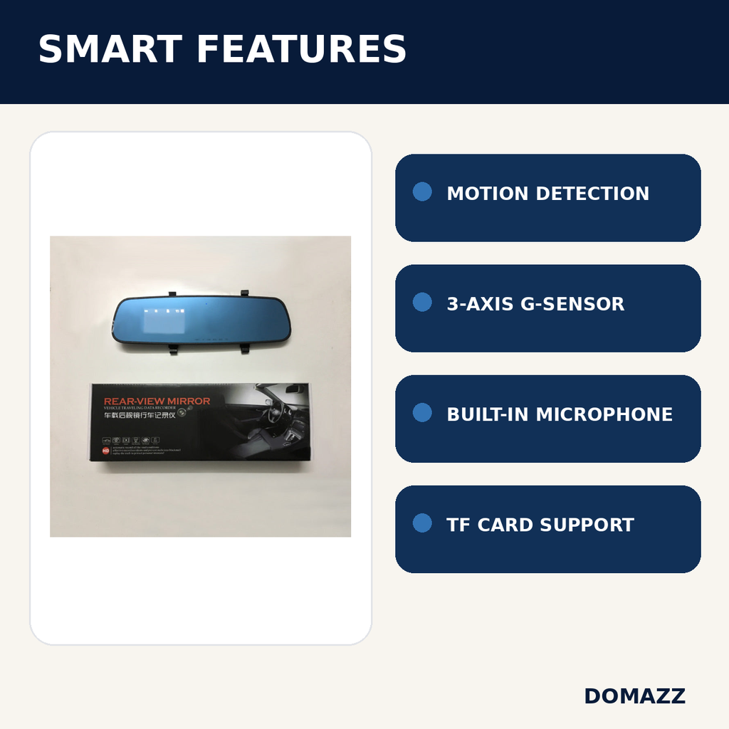 DOMAZZ Rearview Mirror Driving Recorder key features