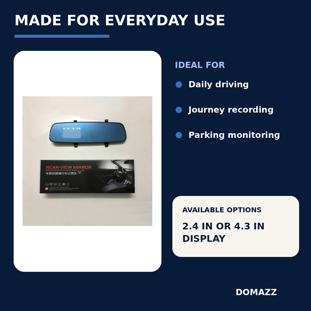 DOMAZZ Rearview Mirror Driving Recorder uses and available options