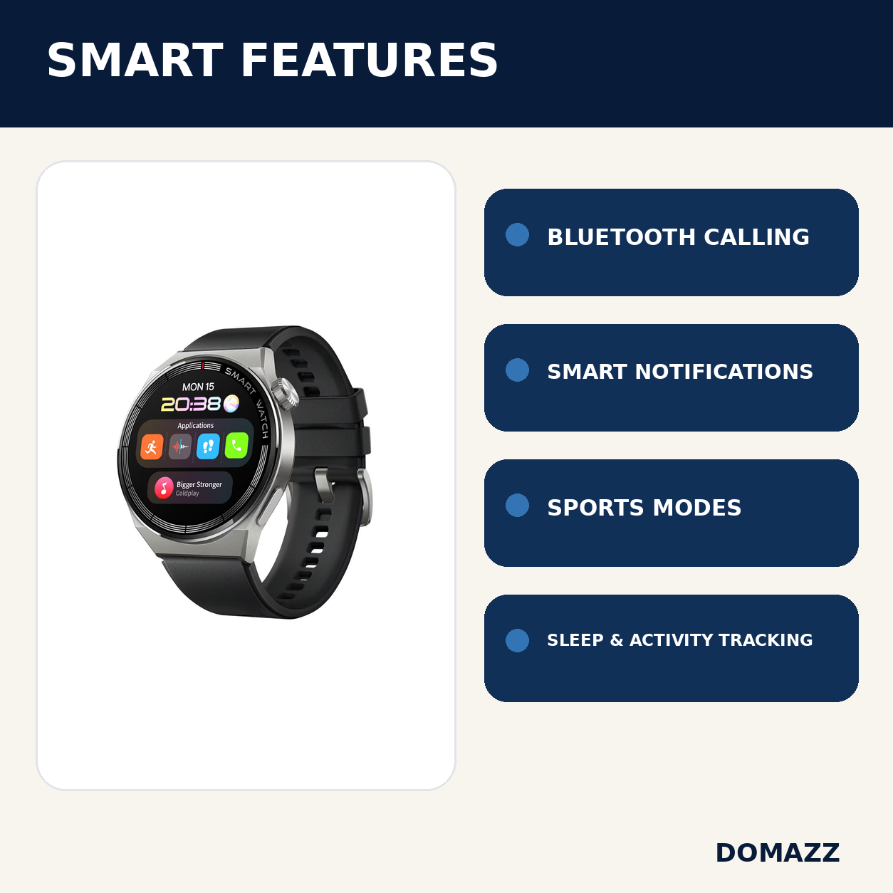 DOMAZZ Smartwatch key features