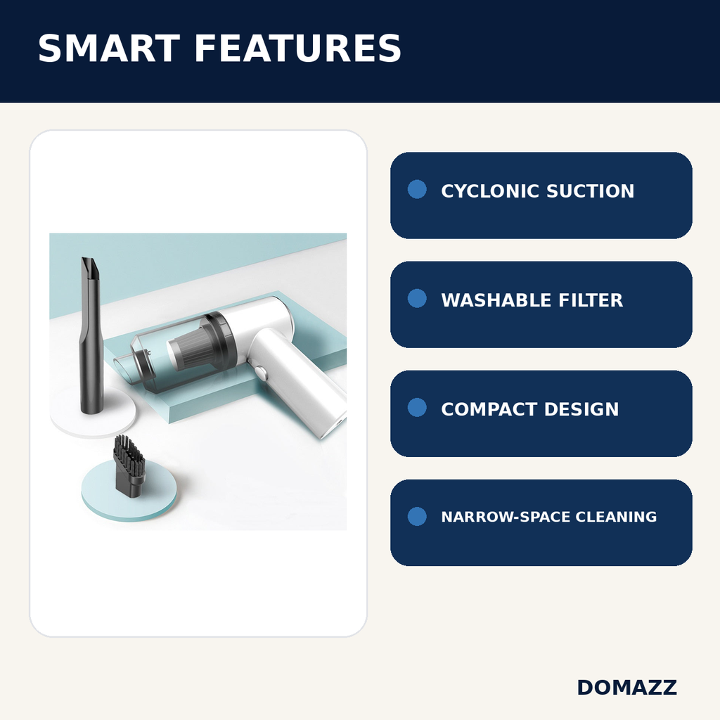 DOMAZZ Wireless Car Vacuum key features